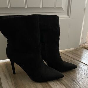 Elegant Suede Black Women's Boots